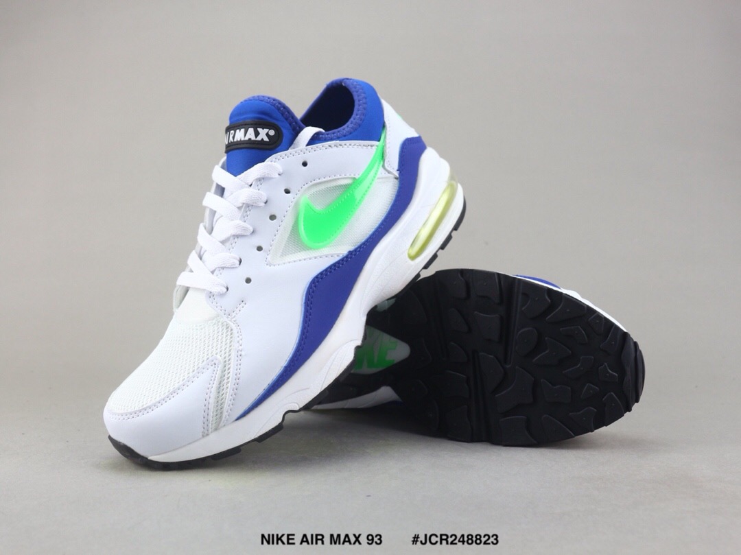 Nike Air Max 93 White Black Green Shoes - Click Image to Close
